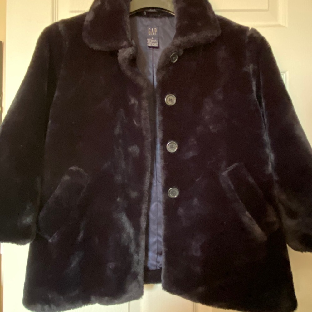 Midnight Blue soft fur Gap coat